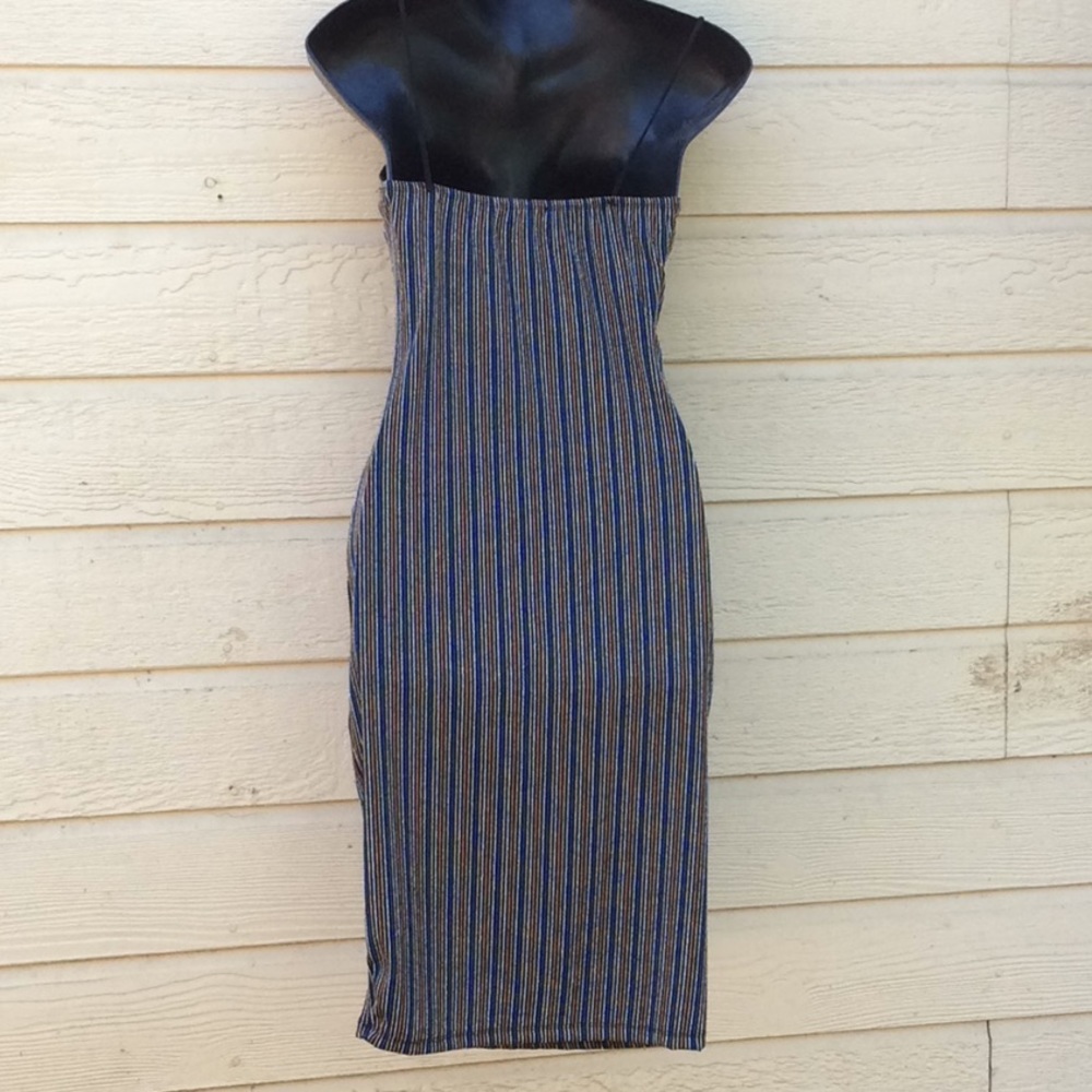 Metallic Vertically Striped MultiColor Body-con - Picture 14 of 14